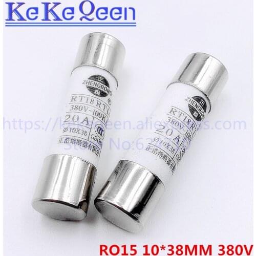 5pcs Ceramic fuse 10*38mm 1A 2A 3A 4A 5A 6A 8A 10A 16A 20A 25A 32A 380V 500V RO15 RT18 RT14 R015 RO-15 10*38 10x38mm