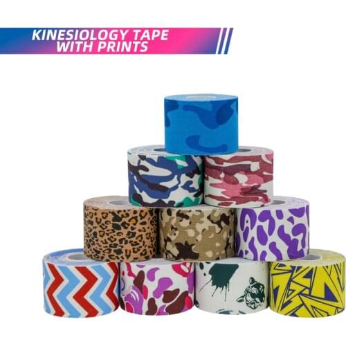 Cotton Kinesiology Tape With Prints 5CM 5M Roll Tape For Muscle Support Sports Tape