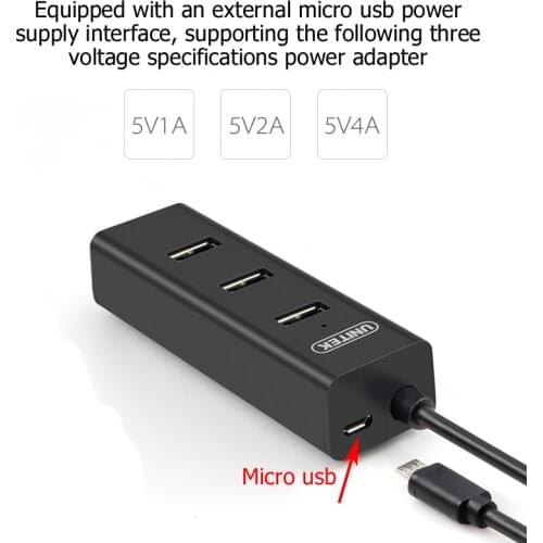 USB3.0 HUB 4 Ports USB3.0 Expansion with one Micro USB Power Supply Port