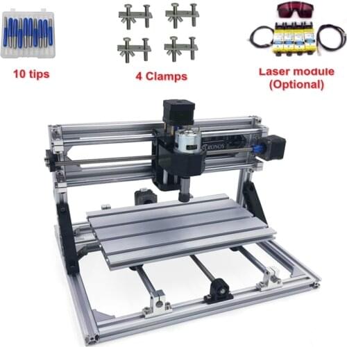 CNC Router 1610 2418 3018 500MW 2500MW 3500MW 5500MW 7000MW 10000MW 15000MW Laser Engraver Mini PCB Milling Carving Machine