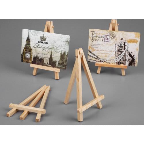 Easel 15.5*8.5*1.6cm Wooden Artist Pen Brushes Stand Paint By Number 10pcs Mini Display Holder Paint Tools Mini Easels Photo