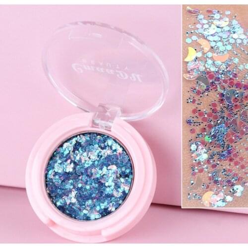 Monochrome Glitter Eyeshadow Sequins Geometric Pentagram Pattern Mixed Stage Decoration Sequins