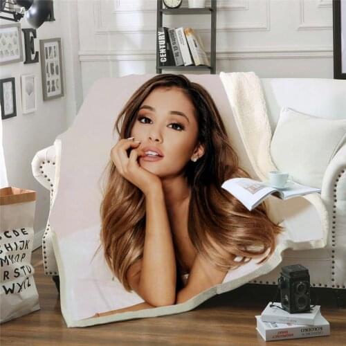 Newest Ariana Grand Fleece Blanket Plush 3d Printed for Adults Sofa Sherpa Fleece Bedspread Wrap Fashion Blanket