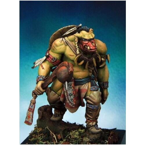 New Unassembled 1/24 75MM Ork Irokez with shield soldier 75MM Resin Kit DIY Toys Unpainted resin model
