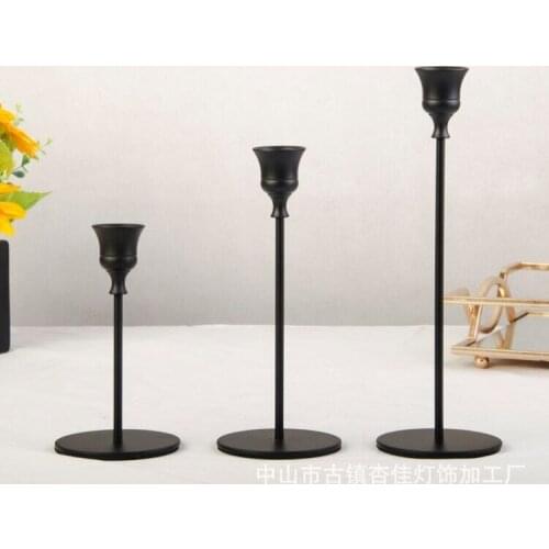 Candlestick simple gold home romantic candlelight dinner Candlestick decoration black candlestick