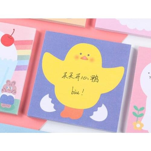 Lovely cartoon students notebook Small notepad Yellow duck message book Creative girls note paper 50 pages included