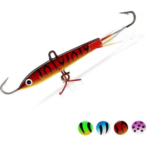 Winter Ice Fishing Lure 1PCS 4 Colors Sinking Lead Jigging Hard Lure VIB Fake Baits Sharp Hooks Pike Perch Carp Fishing Tackle