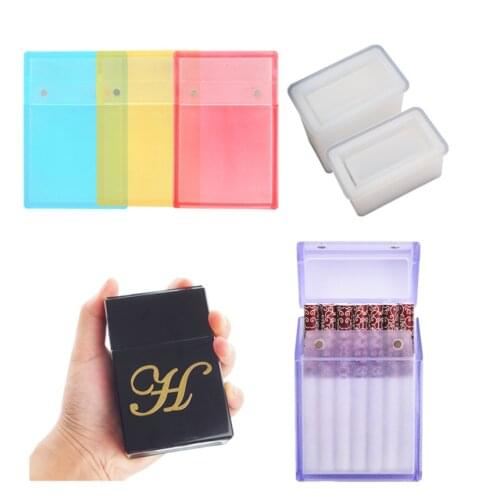 DIY Crystal Epoxy Resin Mold Cigarette Box Lighter Cover Hemp Leaf Mirror Silicone Mold For Resin