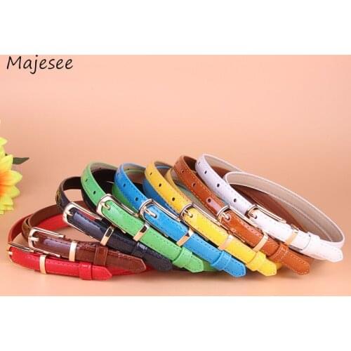 Belts Women PU All-match Leisure Candy Color Solid Korean Style Trendy Chic Various Colors Womens Long Casual Belt Decorative