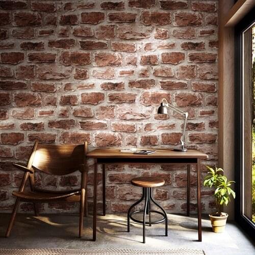 Rustic 3D Vintage Bricks Wallpaper Roll Vinyl PVC Industrial Brick Wall Paper Red Gray Waterproof Washable Wallpapers Resturant