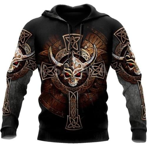 Satanic Skull Viking Trippy 3D Print Size XS-7XL Hoodie Man Women Harajuku Outwear Zipper Pullover Sweatshirt Casual Unisex-37