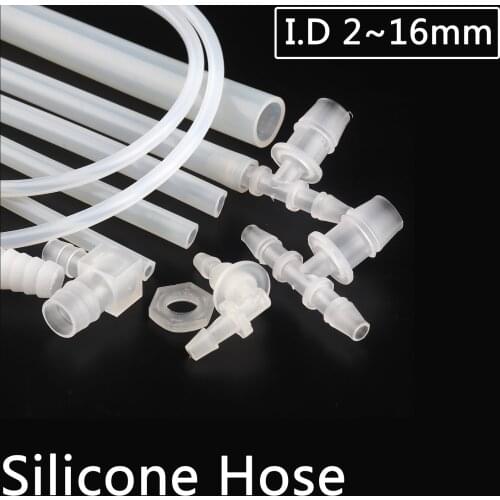 100cm I.D 2~7mm Food Grade Clear Transparent Silicone Hose Heat Resistant Flexible Silicone Tube Soft Pipe Aquarium Rubber Hose