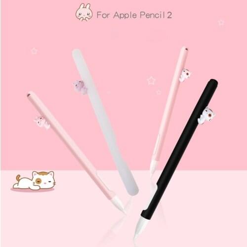 Anti-scroll Cute Cat Silicone Protective Case Pouch Cap Holder Nib Cover Skin For Pencil 2 for iPad pro Pencil 2nd