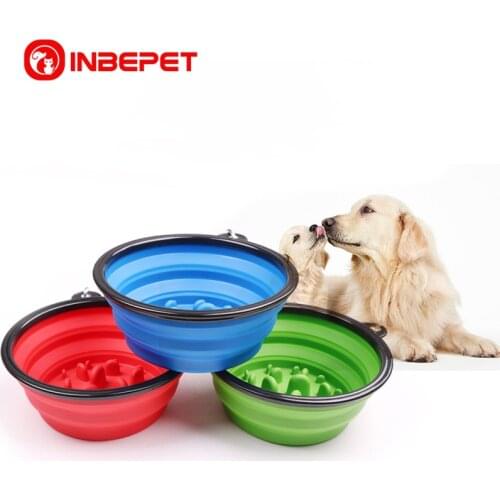 Pet Folding Collapsible Feeding Bowl Silicone Water Dish Cat Portable Feeder Puppy Pet Travel Bowls Supplies Silicone Utensils