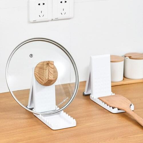 Japanese-Style Foldable Drain Rack Kitchen Dishware Spatula Mat Spatula Shelf Multi-Function Pot Cover Storage Organizer