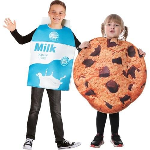 Snailify Kids Milk And Cookies Costume For Halloween Carnival Party Cosplay Boys Milk Carton Costume Cookie Child Costume