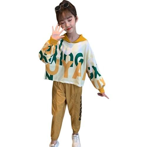 Teen Girls Sport Clothing Sweatshirt + Pants Costume For Girls 2021 Girl Clothing Spring Autumn Childrens Costume 6 8 10 12 14