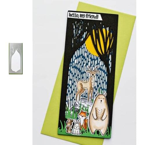 Slim Line Trees Silhouette Cover Plate Cutting Dies Scrapbook Diary Decoration Stencil Embossing DIY Greeting Card as Gift