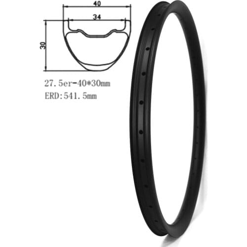 27.5inch Carbon Mountain Bike Rim 650B 40mm Wide 30mm Depth Tubeless UD mtb rim carbon rims 27.5 carbon rim