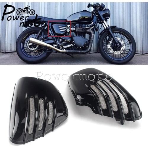Black ABS Plastic Motorcycle Left & Right Side Battery Cover Protector Accessories For Yamaha 700 750 1000 1100 Virago 1984-Up