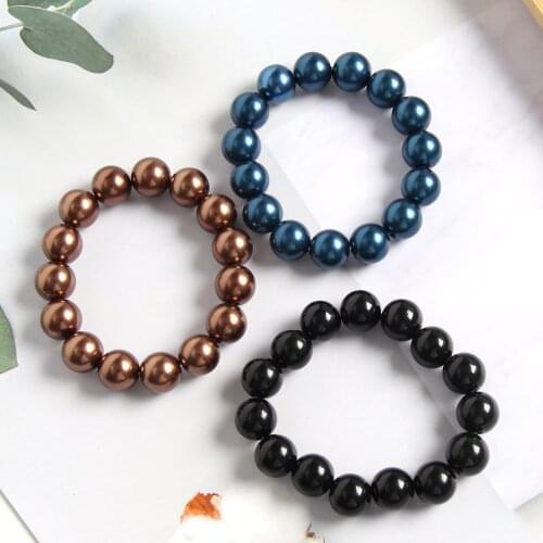 Ashion Women Girls 1 PC Simulated Pearl Beaded Hair Ties Solid Color Elastic Hairband Ponytail Holders Hair Accessories