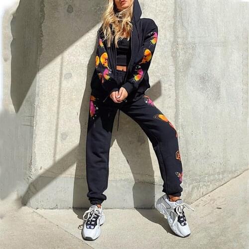 Women Casual Loose Track Pants Joggers High Waist Sweatpants Baggy Women Butterfly Pattern Harajuku Long Trousers Streetwear