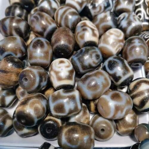 1pcs/lot weathered old patina old agate aquarium double tiger tooth dalo dzi beads wholesale accessories gem jewelry natural diy