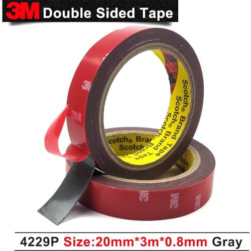 100% Original Gray Acrylic Foam Adhesive Auto Tape Double Sided 3M car Tape 4229P, 20MMx3M, 1pcs/lot