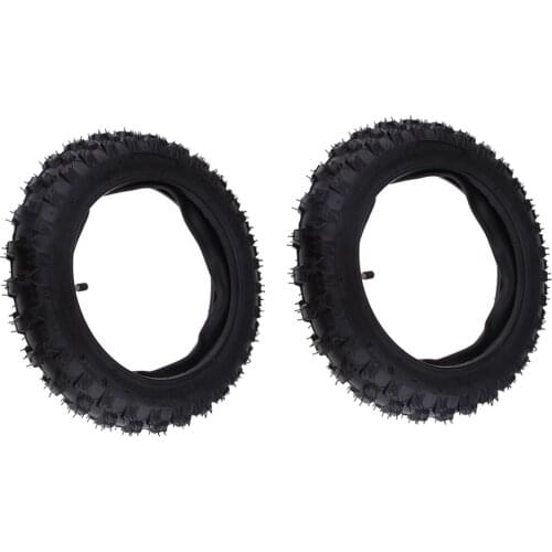 2x Mini Dirt Bike Tire 2.50-10 & Inner Tube with Straight Valve Stem for Motorcycle Motocross Scooter