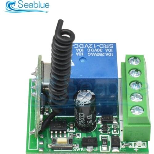 433MHz 315MHz Wireless Relay Switch Module DC 12V 1 Channel RF Remote Control Switch Heterodyne Receiver Module