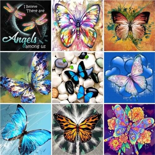 5D DIY Diamond Paintings Butterfly Flower Diamond Embroidery Full Round Square Drill Animal Diamond Mosaic Rhinestones Wall Art