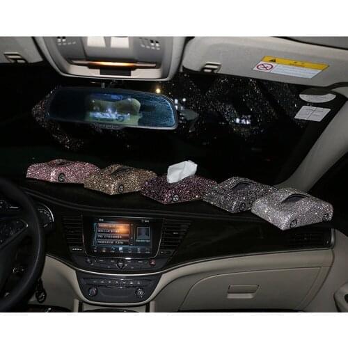 Bling Bling Crystals Tissue Box Cover for Home Office Car Paper Towel Case Boxes Tissue Box Holder for Car
