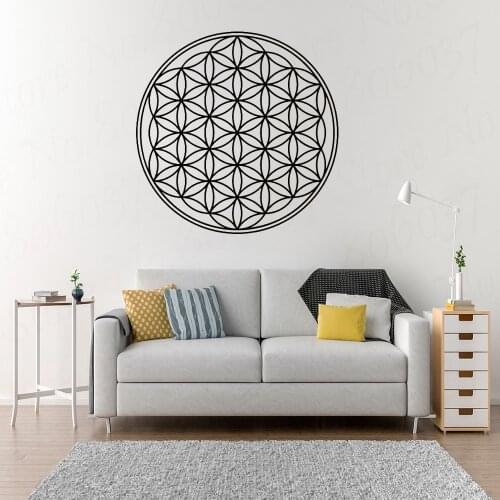 Home Vinyl Wall Sticker Mandala Wall Decal Mandala Flower Of Life Wall Stickers for Living Room Muslim Pattern Wall Decor WL1398