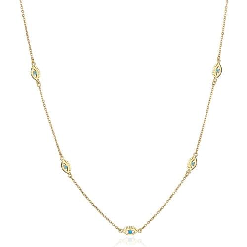 HECEHNG,Turkey Eyes Enamel Euil Eyes Necklace,Star Necklace,CZ Crystal Gift For Women ,Chain Jewelry