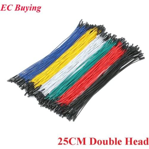 50pcs/lot Dupont Cable 2.54 Jumper Wire Connector Double Head Spring Electronic Wire Female to Female Dupont Line 25cm 250MM 1P