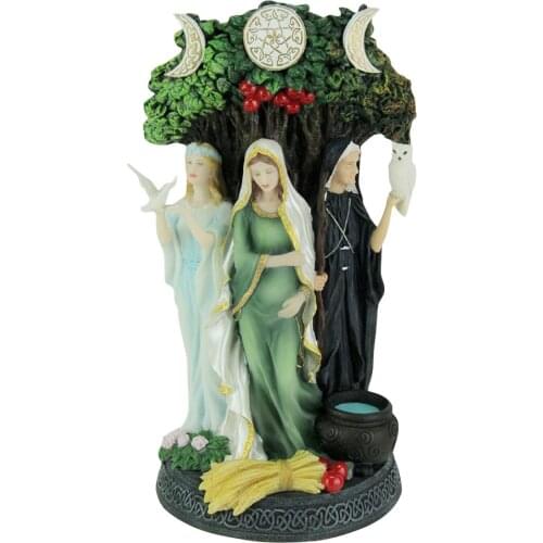 Creative Celtic Danu Triple Goddess Figurine Hope Honor Colorful Resin Greek Art Craft Statue Angel Sculpture Home Office Decor