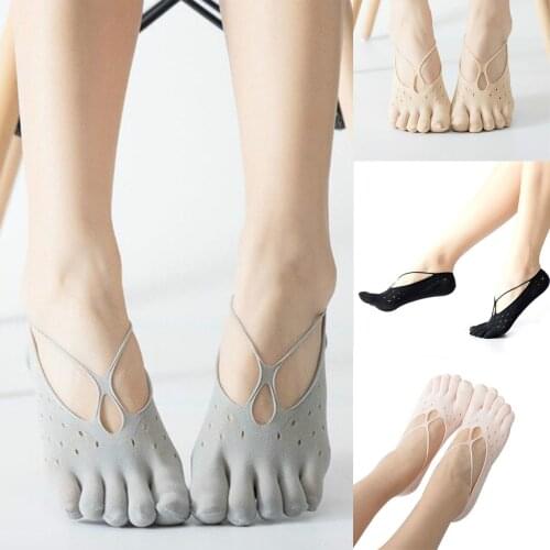 1 Pair Lace Socks 2021 Summer Velvet Ladies Five-finger Boat Socks Breathable Thin Invisible Socks Split Toe Socks With Gel Tab