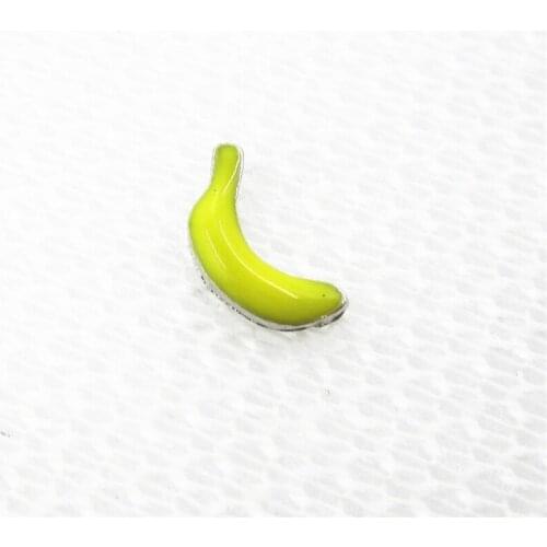 Hot selling 20pcs/lot Banana floating charms living glass memory lockets for diy jewelry