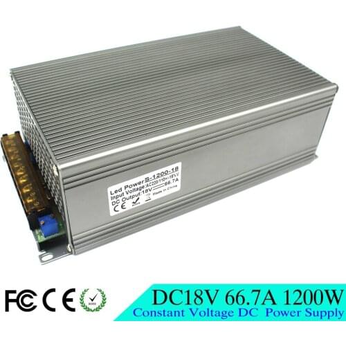 Best Price DC Power Supply Switch 18V 66.7A 1200W Transformers 110V 220V AC to DC18V SMPS for strip lamp Light CNC CCTV Motor
