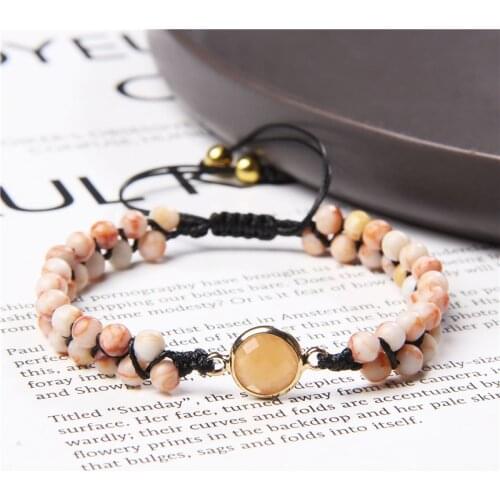Fashion Couples Black Rope Bracelet Natural Stone Charm Beaded Woven Bracelet for Woman Men Best Friends Jewelry Gifts Wholesale