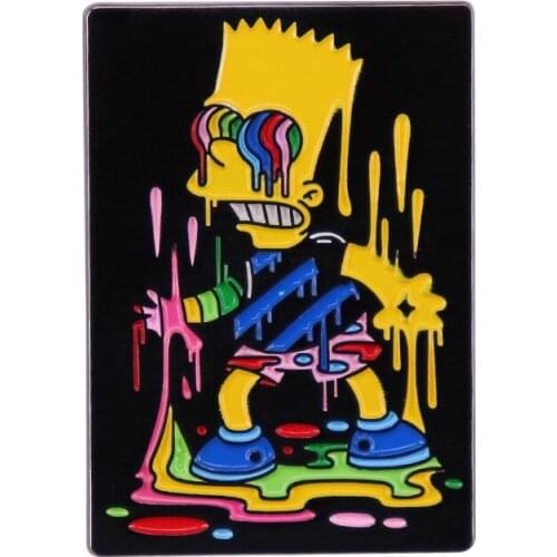 Cartoon Fun Melt Simpson Brooch for Anime Fans Enamel Pins for Men Women Backpacks Clothes Badge Lapel Brooches Jewelry Gift