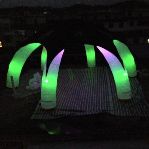 Outdoor led inflatable dome tent with light advertising inflatable led spider tent for wedding event party