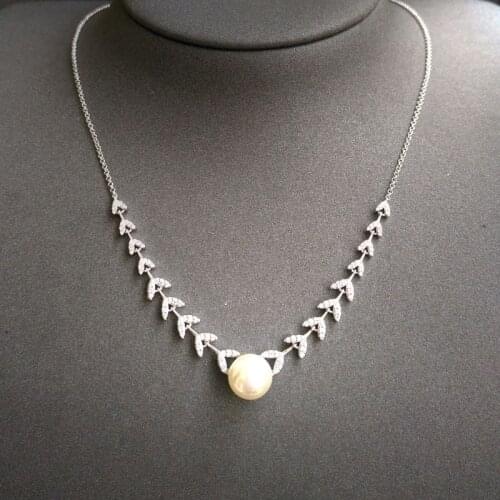 Brand Pure 925 Sterling Silver Jewelry SilverPearl necklace French light Luxury Necklace For Lady For Women