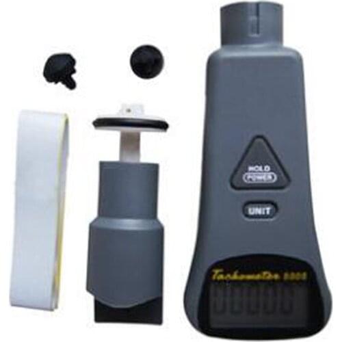 Handheld Photoelectric Tachometer 10.0~99999RPM Meter Non-contact & Contact Digital Tachometer Speed Gauge Dual-use AZ8008