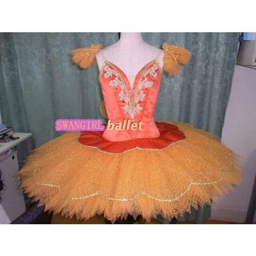 Sleep beauty profesional ballet tutus orange pancake ballet costumes ballerina ballet tutu womenSB0034