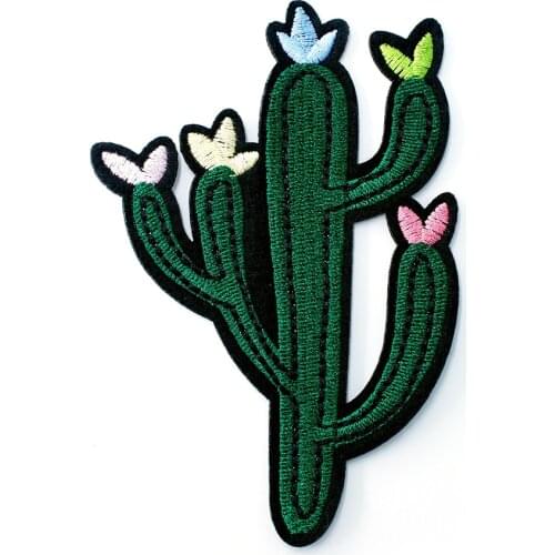 Cactus Size:7.0x10.4cm DIY Patches Cloth Patch Embroidered Cute Badges Hippie Iron On Cartoon Patches For Clothes Sticker