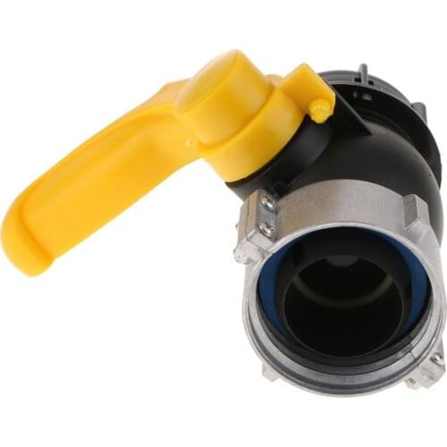 IBC Water Tank Valve Connector 75mm to 55mm, Barrels Fitting Parts- Tote Adapters for Garden Hose-Yellow