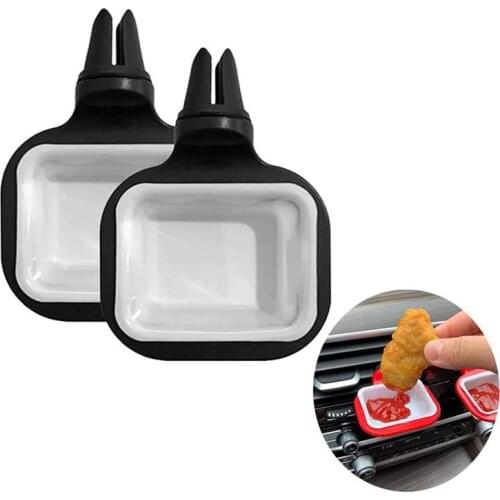 2PCS Universal Car French Fries Holder Storage Box Bucket Fries Snacks Box Food Drink Cup Holder Travel Eat In The Car -Styling