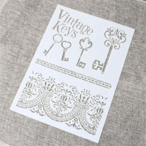 Vintage Lace Frame Keys Craft Layering Stencils For Walls Painting Scrapbooking Stamping Stamp Album Decorative Embossing