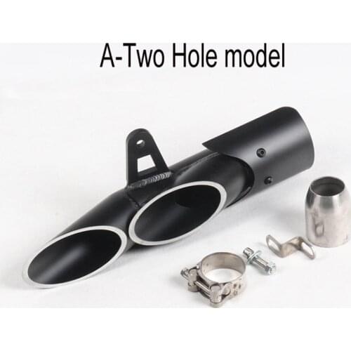 Motorcycle Exhaust Muffler Carbon Fiber Double Down Slip-On Exhaust Escape Moto For R6 Z900 zx6r cbr500r gsxr1000r